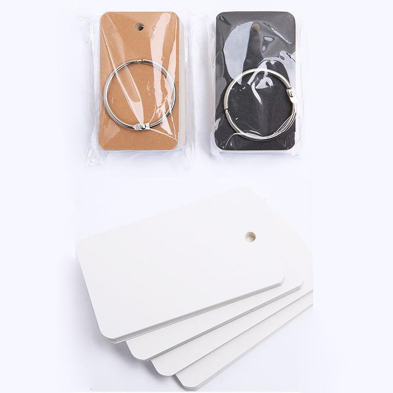 100Sheets Kraft Paper Blank Flashcards With Binder Rings Spiral Notepads Mini Notebooks Study Cards Book Kawaii Stationery