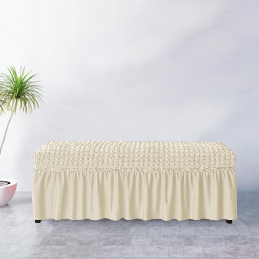Bench Cover Seersucker Dining Protector Soft Rectangle Stool Covers Seat