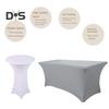 Stretchy Table Cover Fitted Rectangle Solid Color Table Cloth Polyester Fabric Anti-Wrinkle Washable Table Cover for Indoor Outdoor Party Banquet