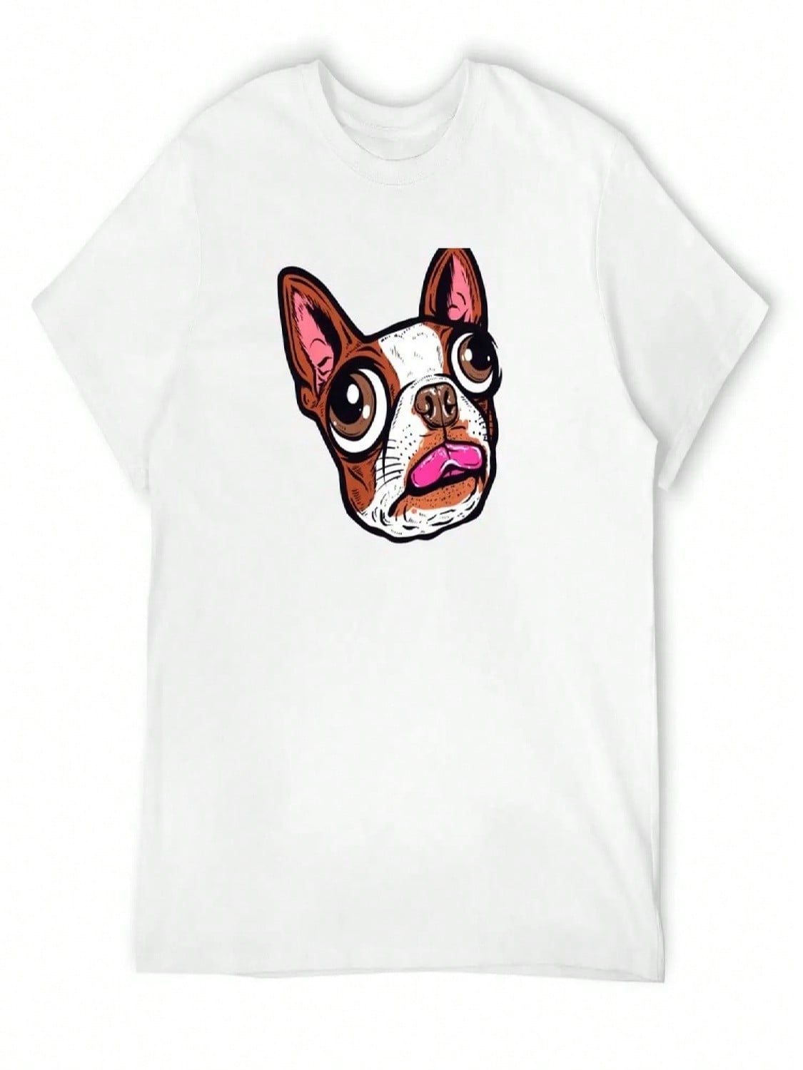 Brown Boston Terrier T-Shirt Funny T-Shirt Korean Fashion Oversized T Shirt Blacks unisexs T Shirts S разноцветный