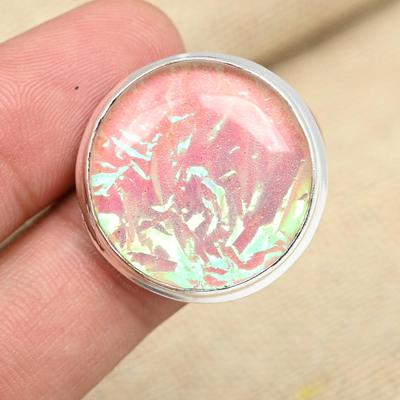 Rosa australischer Triplet-Opal-Edelstein, massiver 925er-Sterlingsilber-Schmuck, handgefertigter hübscher Ring