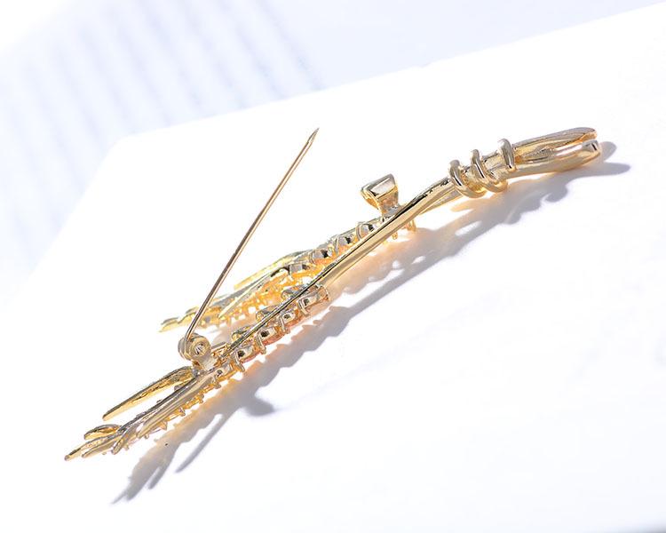 Elegante Weizenähren Zirkon Brosche - Modisches Anstecknadel Zubehör für Damen