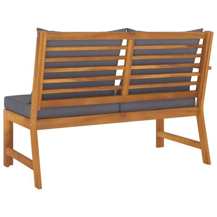 VidaXL Banc de jardin 114,5 cm avec coussin gris foncé Bois d'acacia