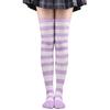 Farbig gestreifte Strümpfe Japanische Overknee-Socken Mode Damen Warmhalten Socken Sexy Schlank Lange Socken Schwarz Weiß gestreifte Strumpfwaren