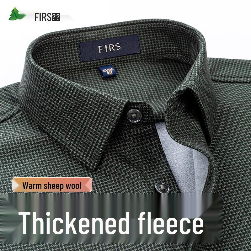Мужская повседневная деловая рубашка FIRS из смесовой шерсти, утолщенная, теплая 180/100A