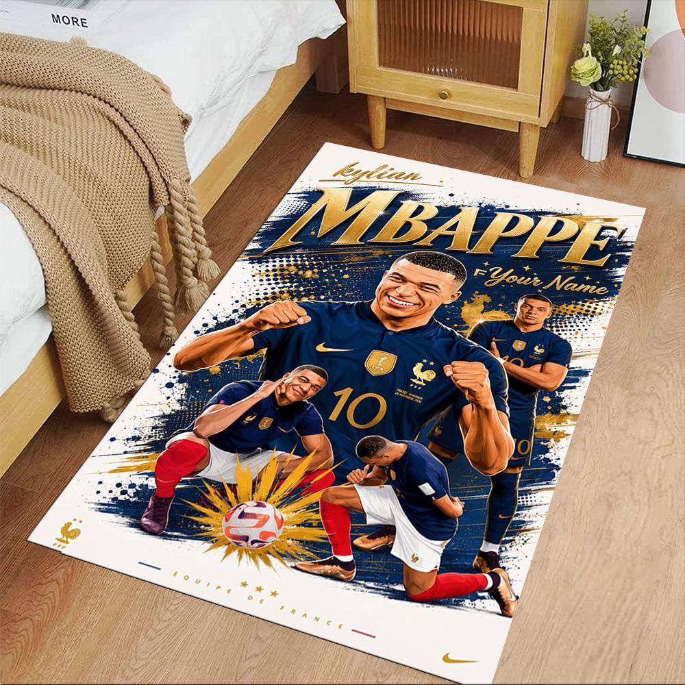Mbappé Customize Your Name Floor Rug Office Rug Suitable for Game Room Bedrooms Study Room Outdoor Antislip Carpet Decorate Offices