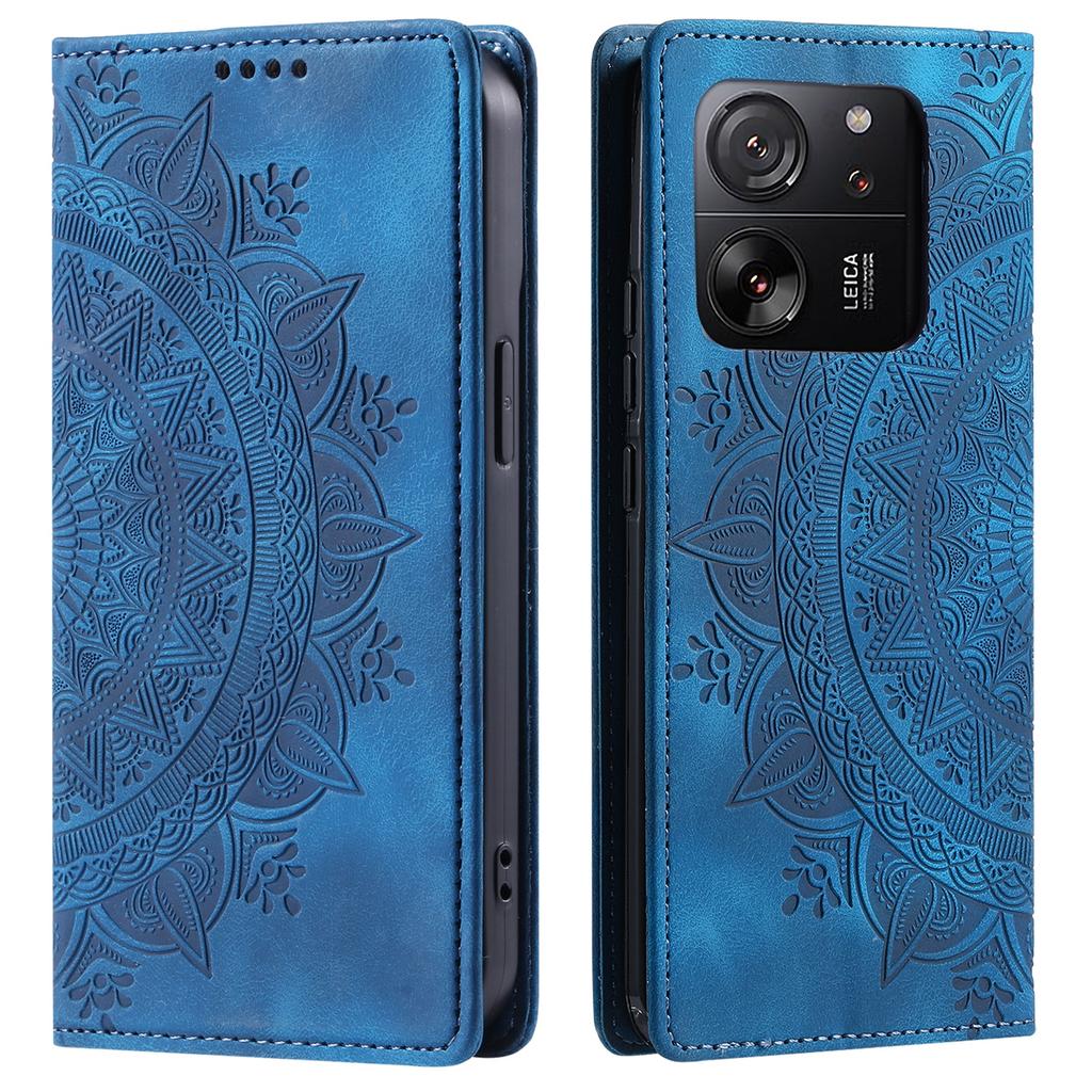 For Xiaomi 13T/13T Pro/Redmi K60 Ultra Wallet Imprinted Flower Pattern Leather Case Phone Cover