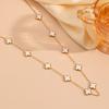 Four leaf clover stainless steel small flower double-sided shell pendant necklace
