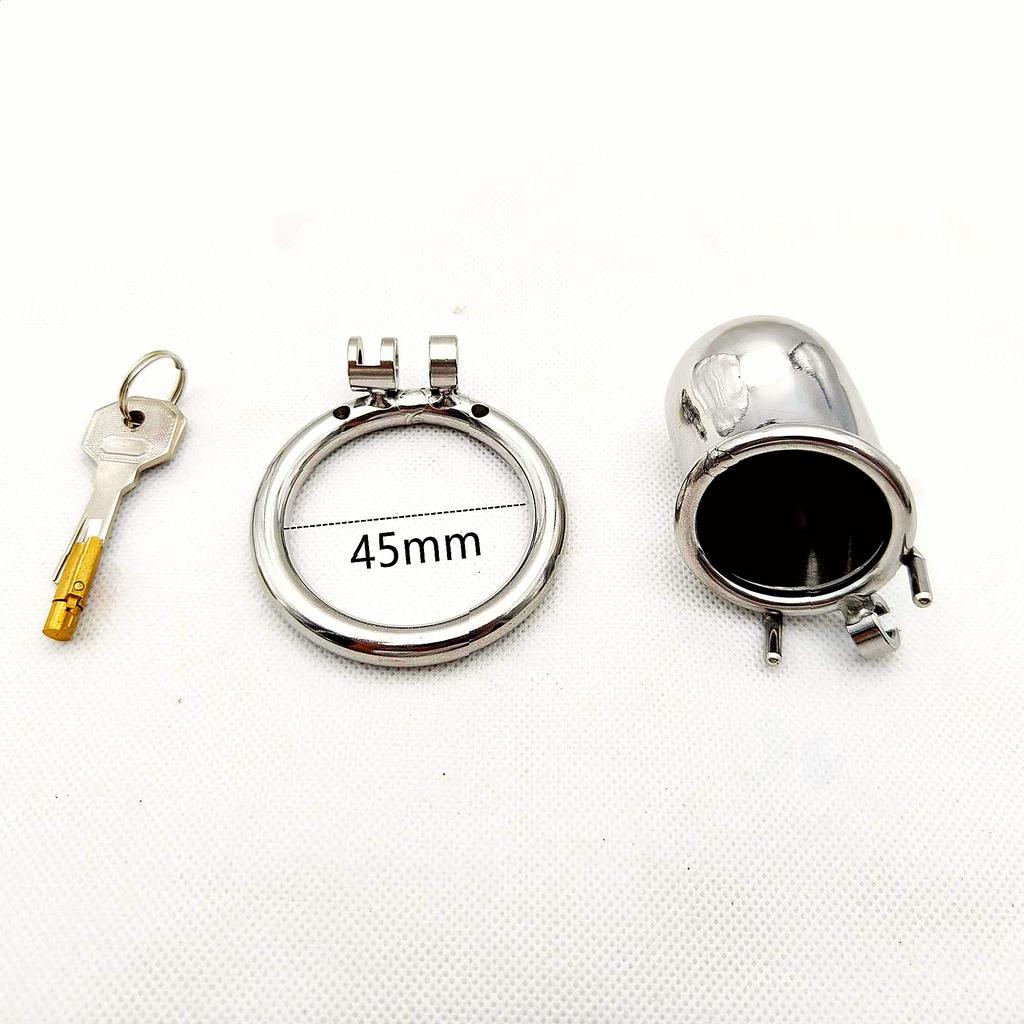 This Mans Metal Chastity Cage Provides BDSM Anti Shedding Restraint Control Through Secure Cock Ring Technology For Gay Men