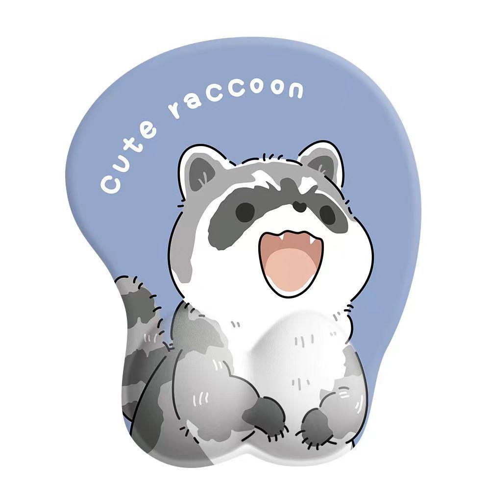 3D Cute Cartoon Silicone Wrist Rest Mouse Pad with Memory Foam