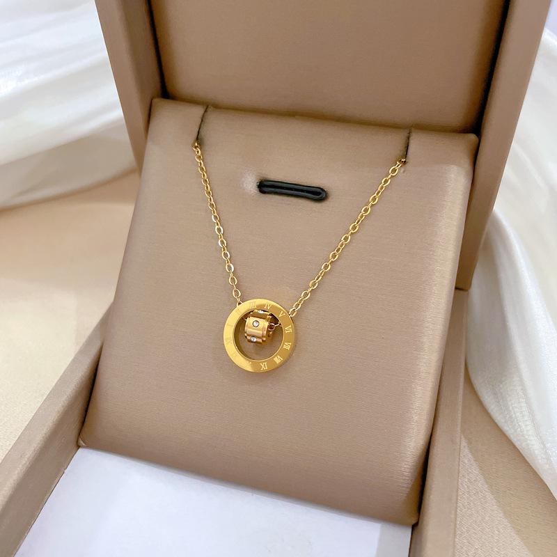 Geometric Animal Temperament Personality Minimalist Wind Furnace Real Gold Necklace Female Collarbone Chain