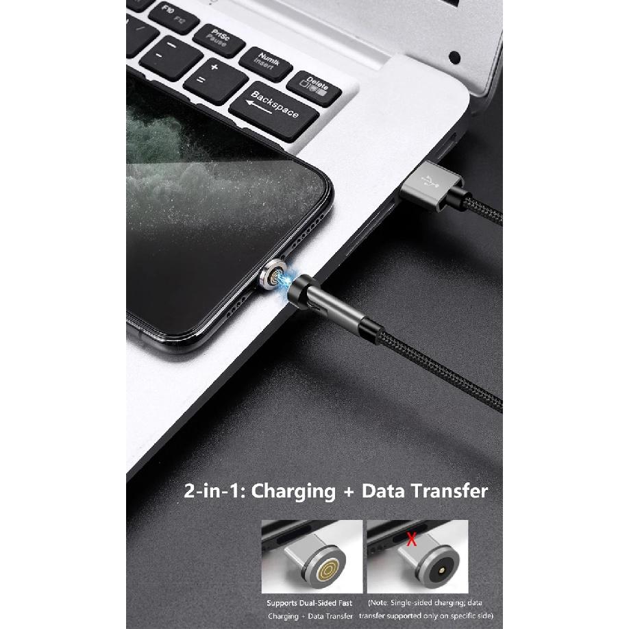 Data Cable Rotating Magnetic Type C Cable 5A Super Fast Charging Magnet USB-C Charger Data Cord For iPhone Samsung Xiaomi