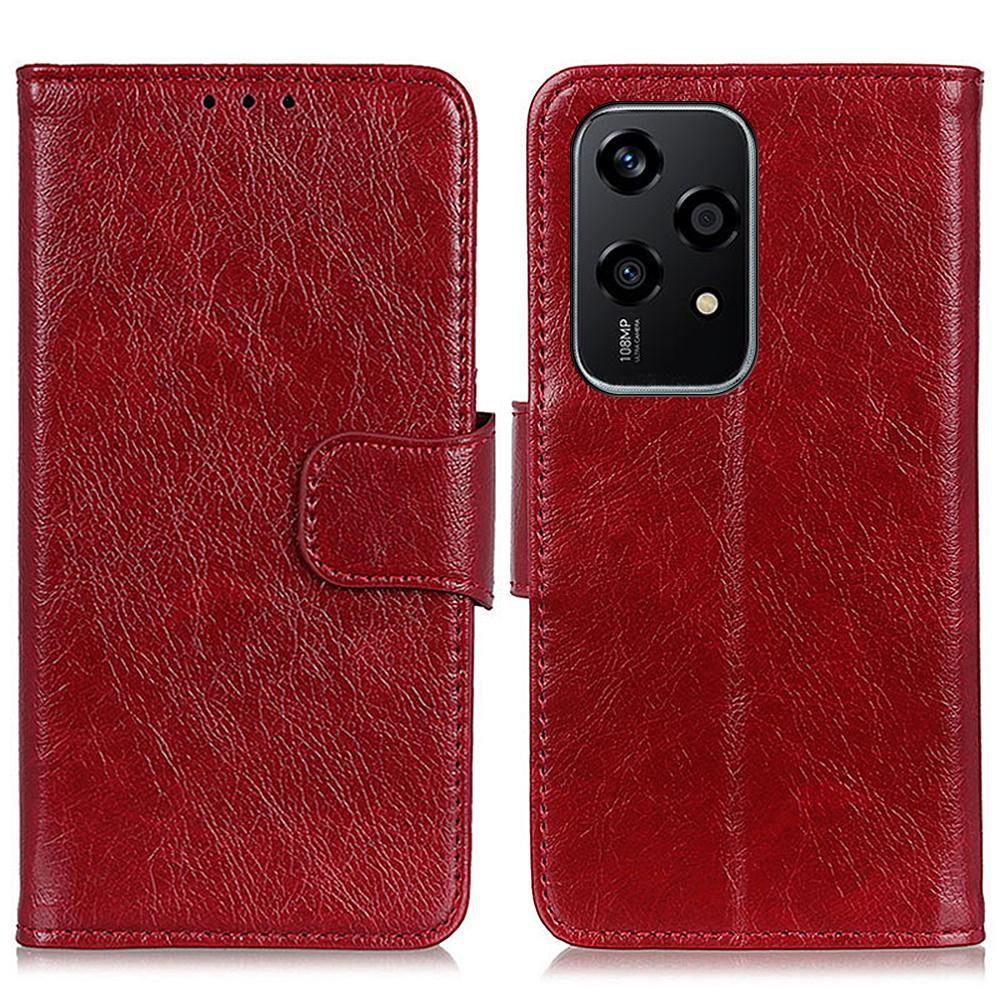 

Чехол для мобильного телефона Honor 200 Lite из спилковой кожи с текстурой наппа Red