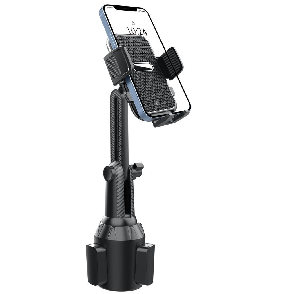 Auto-Wasserbecherhalter mit Handyhalterung, faltbar und rutschfest, mit Befestigungsmöglichkeit für Handy im Auto.
