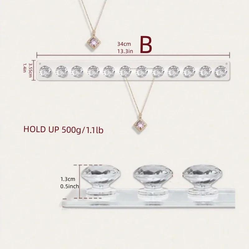 Necklace Hangers Acrylic Necklaces Holder Wall Mounted Jewelry Organizer Hanging Necklace Holder For Necklaces Bracelets Chains