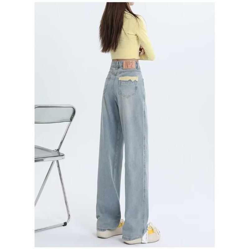

Women s Spring 2025 High Waist Slim Fit Straight Leg Jeans L