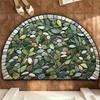 High Quality Non Slip Half Round Doormat Flower Floral Boho Door Mat Washable Absorbent Entrance Mat Indoor Outdoor
