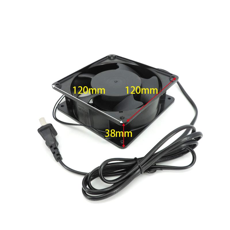 120x120x38mm 220V-240V 120mm Sleeve Bearing 0.14A Cooling fan with AC power cable US Plug