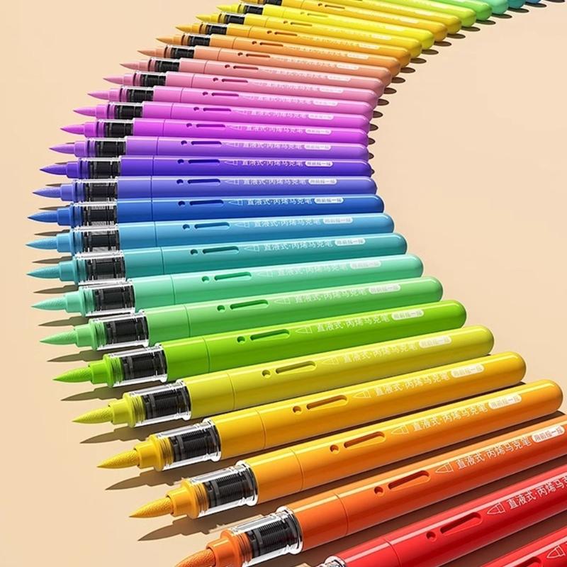12/24 Colors Acrylic Pen Acrylic Paint Markers Colouring Pen Acrylic Markers Graffiti Marker with Soft Tip for Drawing