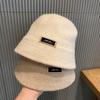 Japanese Ins Simple Letters Woolen Retro Bucket Hat Autumn and Winter Women Fashion Versatile Solid Color Fisherman Hat
