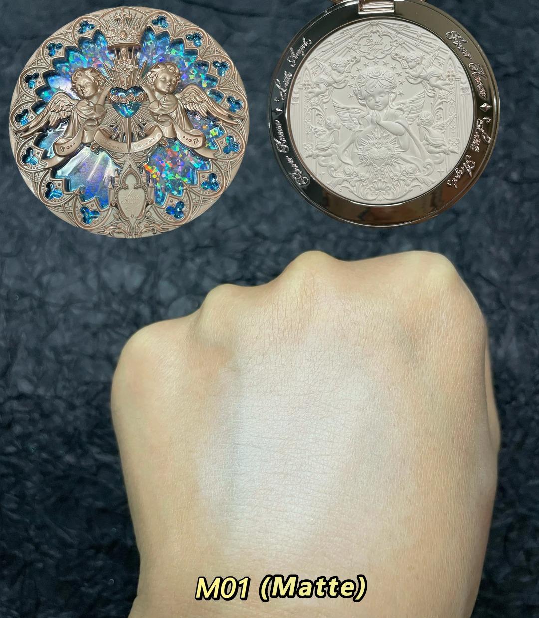 Flower Knows Little Angel Geprint Gezicht Highlighter Palet Diamant Glitters 3D Contour Waterdicht Langhoudende Make-up Shimmer 8g gray