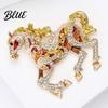 Elegant Horse Accessory Colorful Brooch Rhinestone Encrusted Alloy Lapel Pin