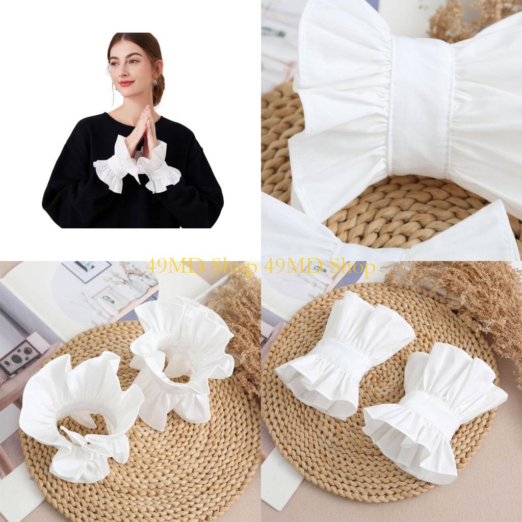 49MD 2pcs Embroidery Lace Sleeves Lolitas Fake Sleeves Cuff Extension Elegant Stylish China Mainland