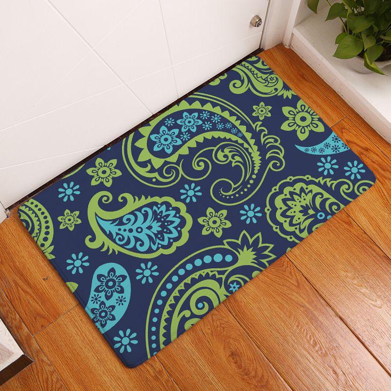 Elegant Persian Ornamental Paisley Buta Pattern Doormat For Luxurious Home Decor