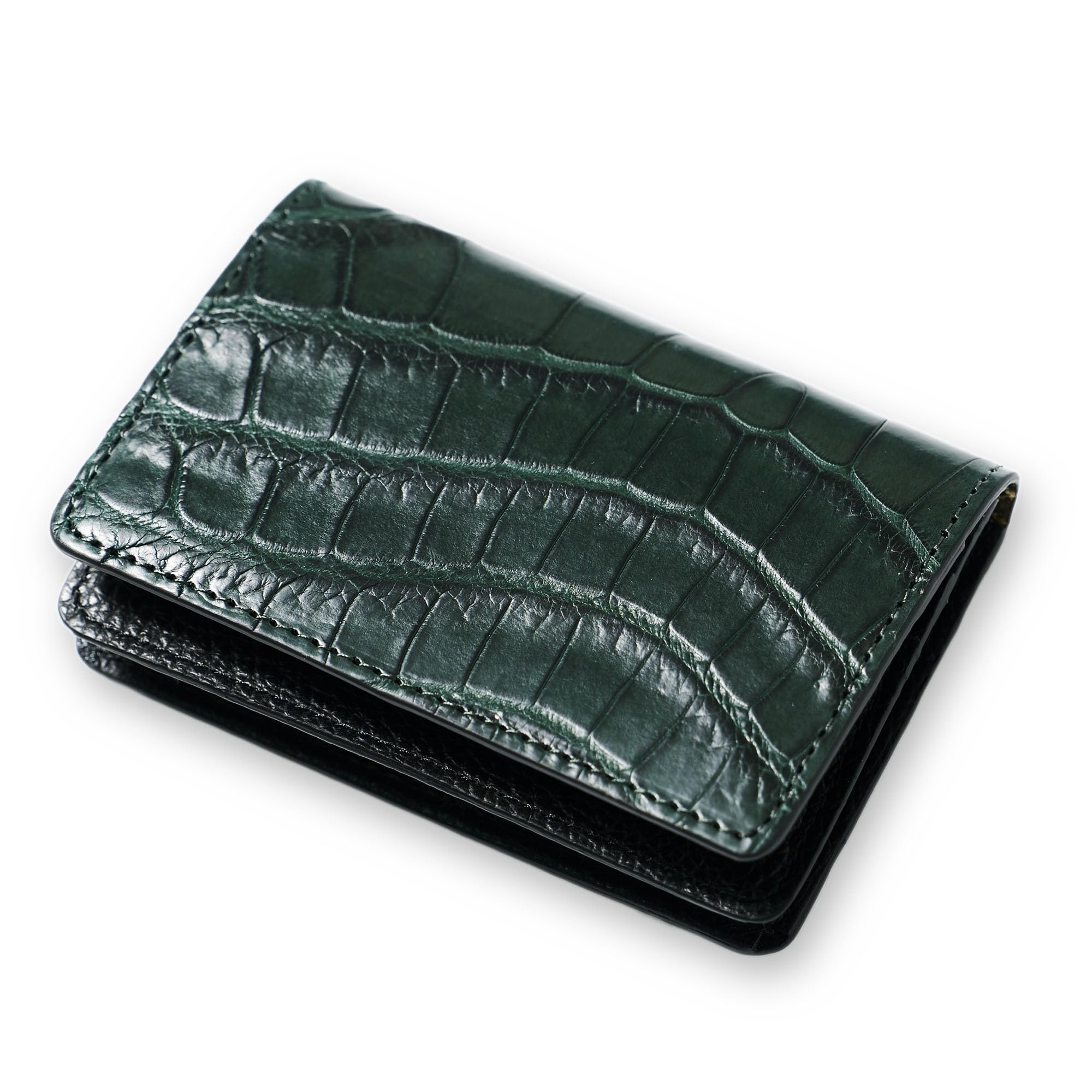 

CLW Изделия из крокодиловой кожи Крокодиловая визитница цвета Атлантик Грин. Сделано в японии. Натуральная кожа, высокое качество, с биркой JRA. Подлинный,