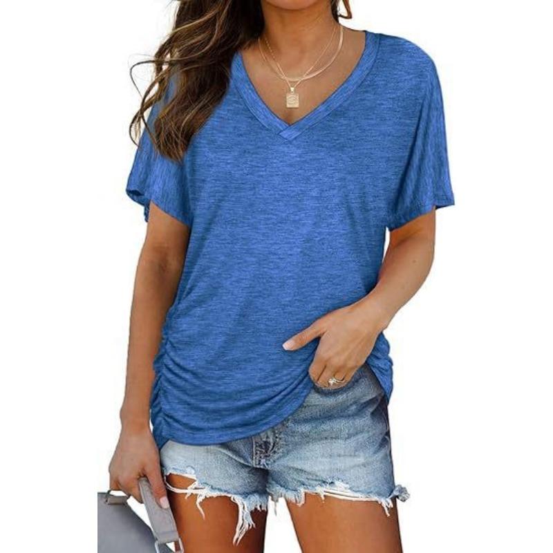 Women's Striped  T-Shirts (women’s) Printed Fashion Gradient Short Sleeved Casual V-neck T-shirt for Women