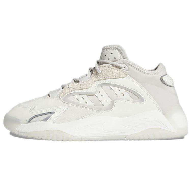 Adidas Originals Streetball 2 Leather Sports Comfortable Slip Resistant Durable Mid Top Lifestyle Casual Shoes Unisex Casual Shoes White Gray H67355