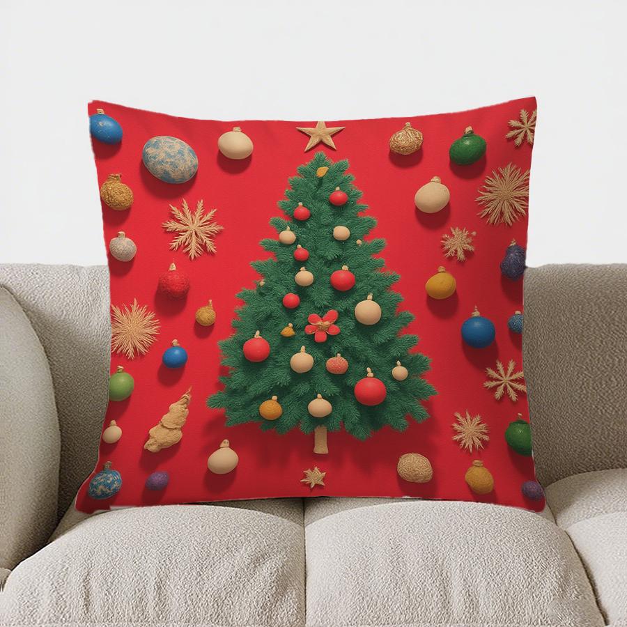 Домашний Декор Рождественский Лис Декоративный Узор Наволочка с Узором Подушка для Дивана Спальни Автомобиля 40x40cm 595₽