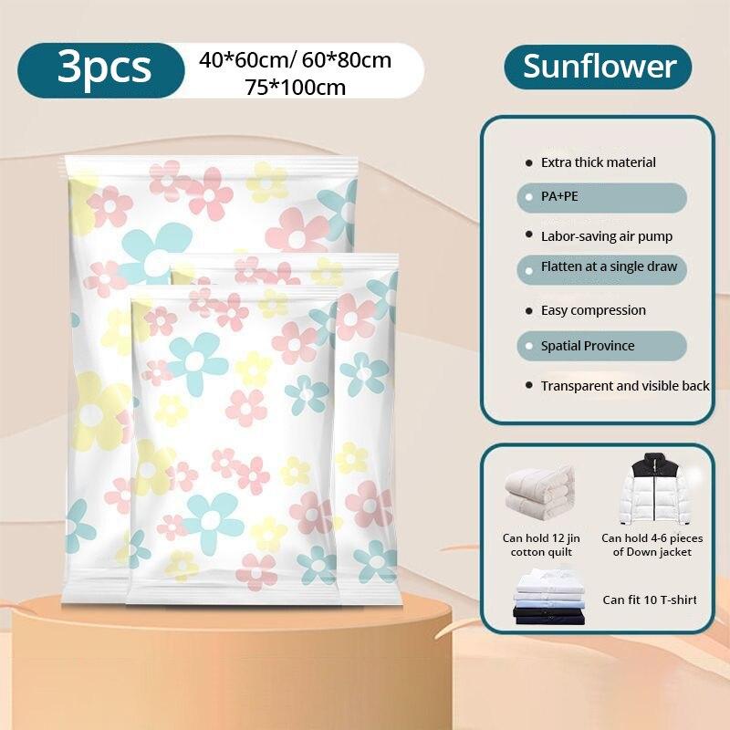 1/3PCS Vacuum Compression Bag Set Multifunctional Storage Bag Macaron Color With Home Quilt Storage Bag