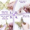 Purple Butterfly Stickers Decor 48pcs 4 Styles 3 Sizes Butterfly Decorations Butterfly Party Cake Decorations 3D Butterfly Stickers Decals for Girls