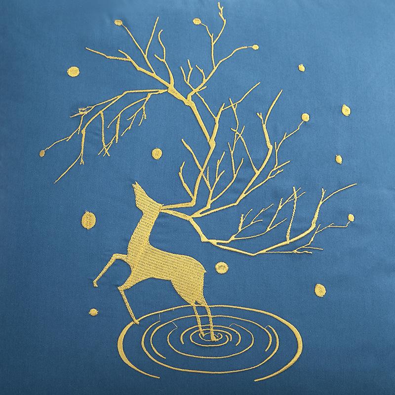 2025 Starry Sky Sika Deer Cotton Pillow & Blanket Set