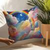 Rainbow Pillow Case Linen Cushion Covers For Decorative Sofa Home Pillows Case Car Chair Pillows Cases