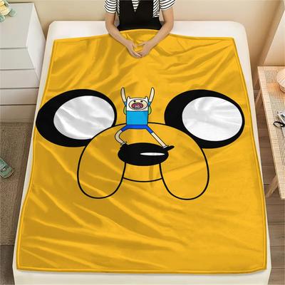 1 Stuk Adventure Time Print Flanellen Deken, Hoge Kwaliteit Comfortabel voor Alle Seizoenen, Woondecoratie, Warmte en Comfort, Perfect voor Kerstcadeaus 03
