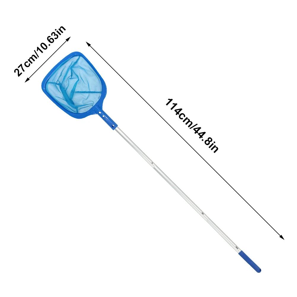 Professional Leaf Rake Deep Bag Swimming Pool Skimmer Net with Telescopic Pole Removal Leaf Rake Mesh Pool Ponds Cleaning Debris
