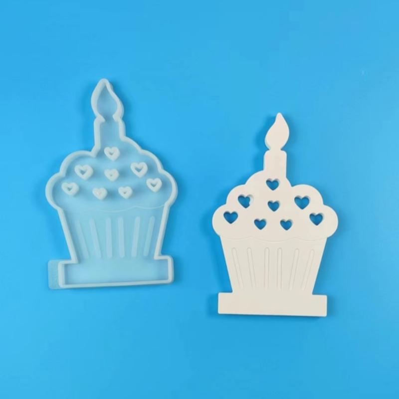 Heart Cake Candlestick Resins Moulds Cake Candle Holder Silicone Molds DIY Castings Moulds for Table Home Decorations