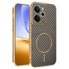 For Realme 14 5G/14T 5G Phone Case Carbon Fiber Textured Electroplated TPU Back Cover