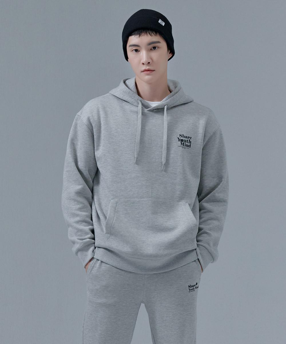 Chase Cult Unisex Chest Graphic Fleece Hoodie-Cfzu5107C0B Grey/90