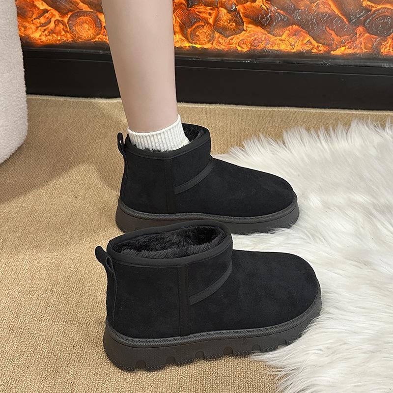 Internet Celebrity Platform Snow Boots Women's Winter 2025 New Round Head Cover Feet Suede Piled Thickened Short Cotton Shoes Women