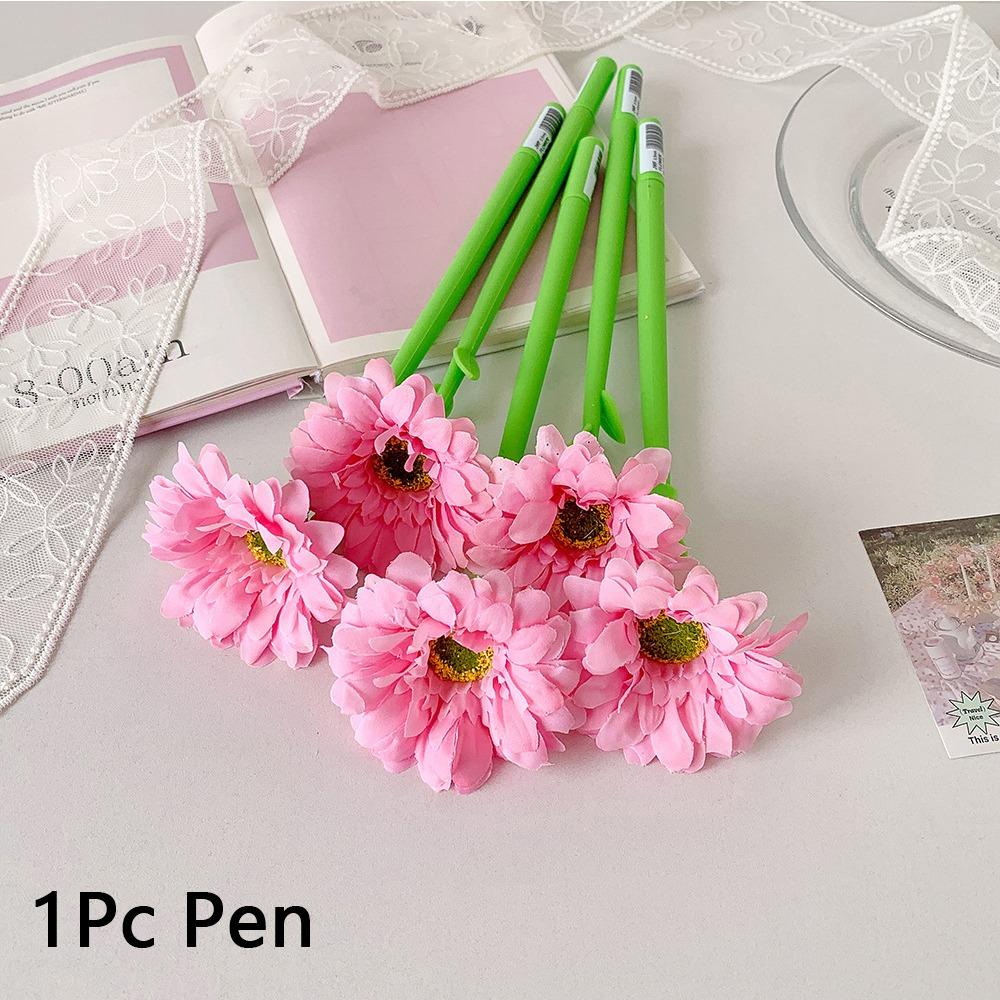 Silicone Writing Pen Simulated Gardenia Wedding Sign-in Pen DIY Floral Gel Pen  for Student's Gift
