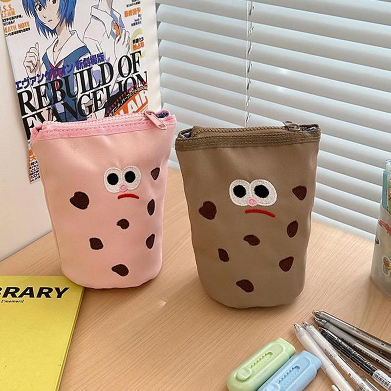 Foldable Pen Holder Pen Bag Funny Cookie Pencil Case Girl Cosmetic Bag Portable Storage Bag Student Stationery Gifts