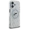 Karl Lagerfeld IML Glitter Karl & Choupette Heads Logo MagSafe Case for iPhone 16 Gray
