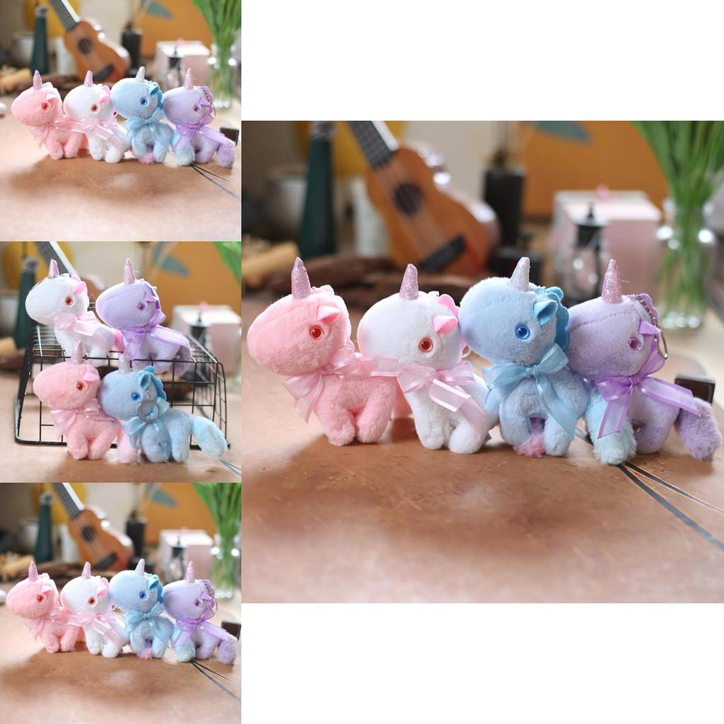 Cute And Cuddly Unicorn Plush Keychain Fluffy Pony Bag Accessory Key Holder