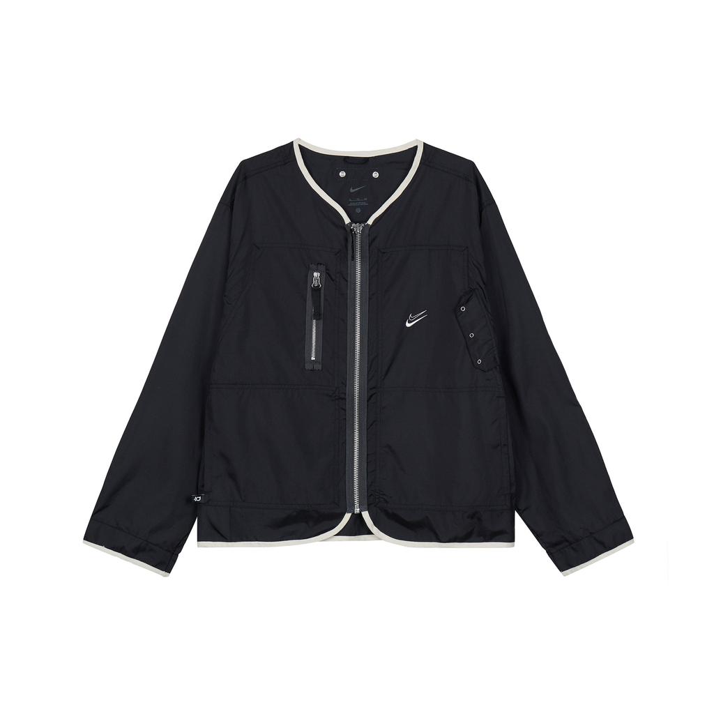 Nike Letter Pattern Zipper V-Neck Jacket Men Jackets Black DX0336-010