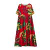 Short Sleeve Plus Size Cotton Vintage Floral New In Dresses for Women Casual Loose Long Summer Dress