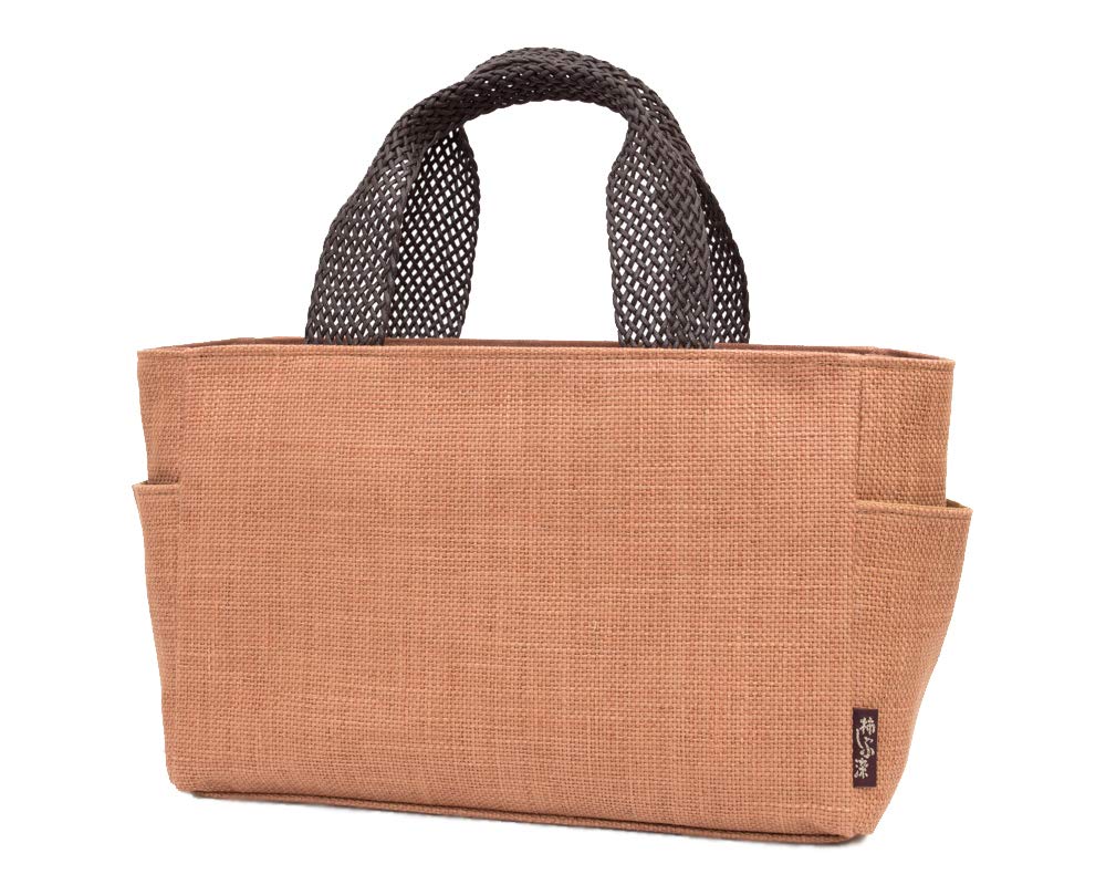 

Tote Persimmon Shibu Simulated BOX Type Folding Made in [creareki] Women s Bag, Dyed, Hemp, Handbag, Japan, KS-193Gm (Hold/Flat Knit)