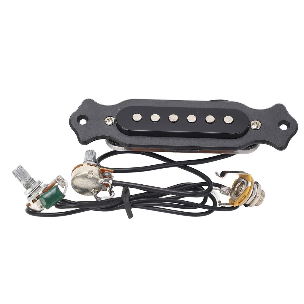 Zestaw przetworników do gitary z otworem rezonansowym, wstępnie okablowany, 6 strun, z regulacją głośności, do gitar akustycznych